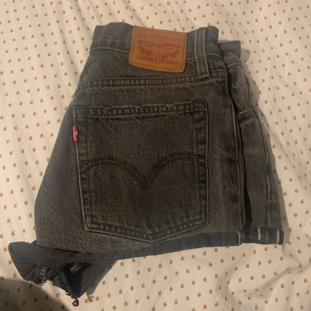 Levi’s Dark Grey High Waisted Shorts